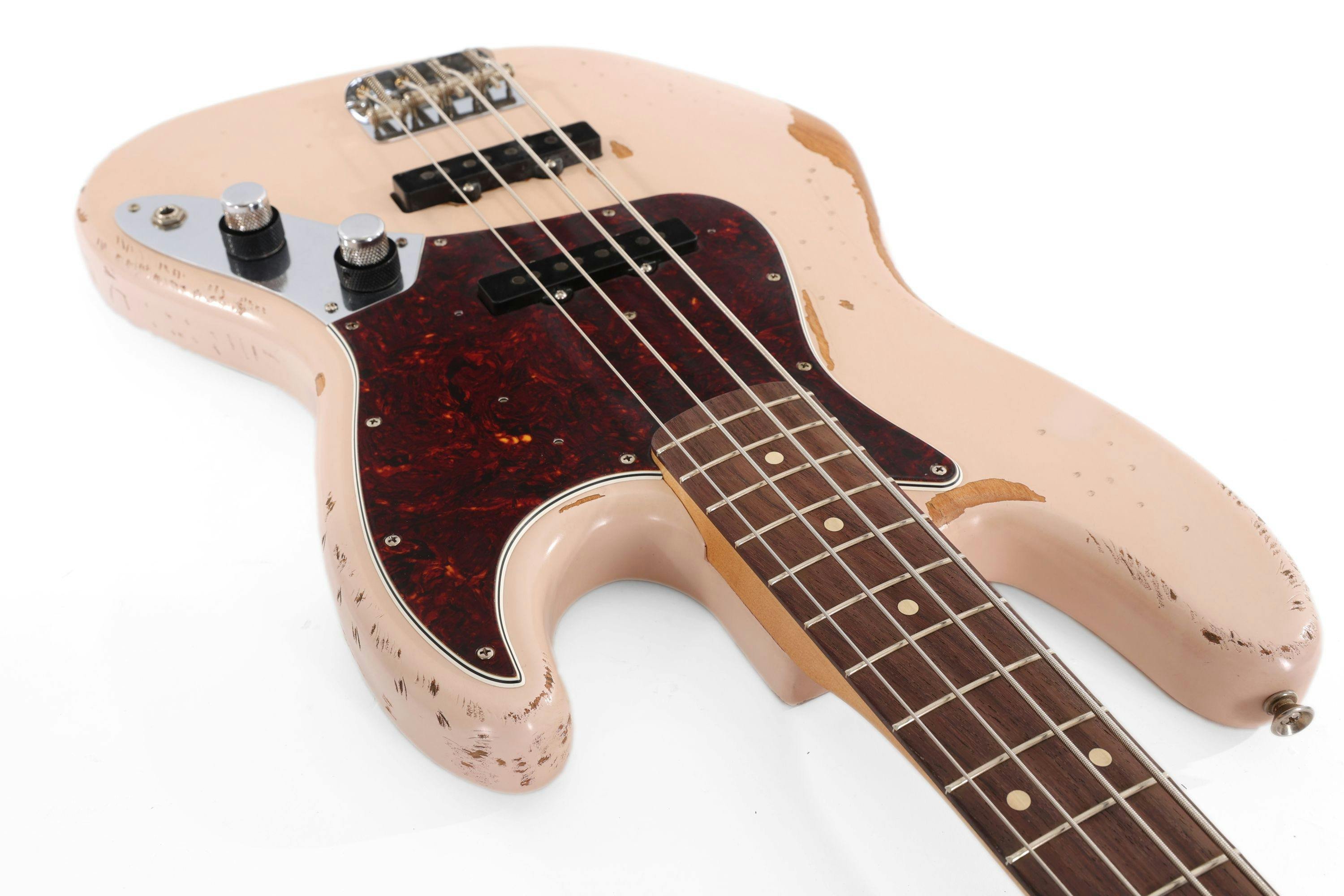 Fender Flea Signature Jazz Bass Guitar in Shell Pink - Andertons